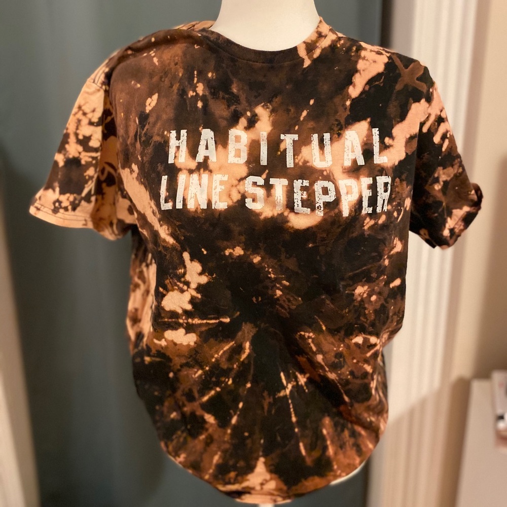 Custom Bleach Dye Habitual Line Stepper Tee